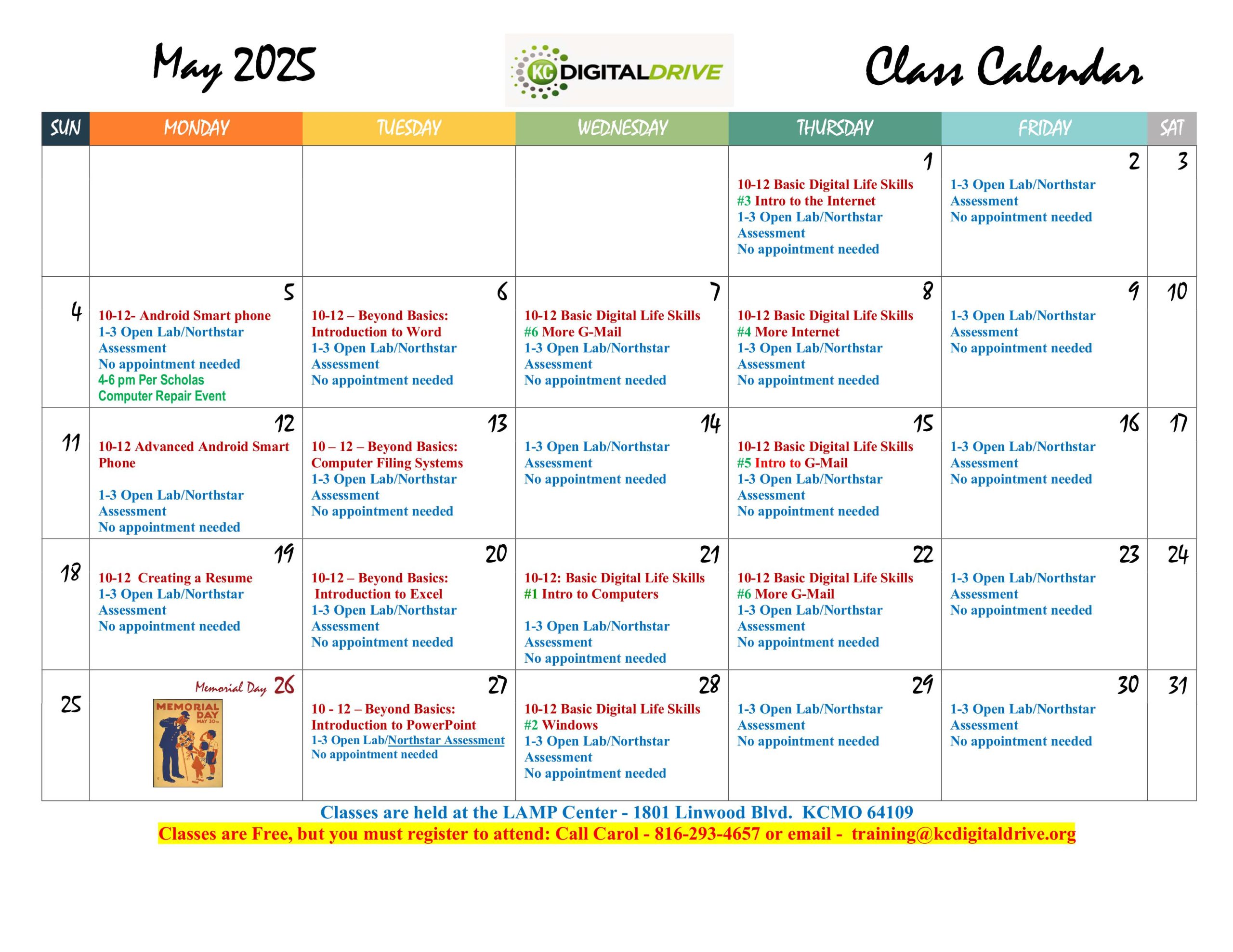 Digital Drive Training Calendar